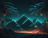 Neon Pyramids Background
