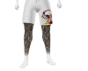 SR~Drip white tat shorts