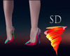 Rainbow Flame Heels