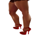 Red Black Brocade Heels