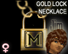 Gold Lock Necklace M (F)