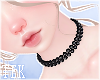[T] Pearl choker Black