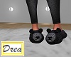Grey Knit Bear Slippers