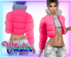 v pink white puffer