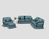 Teal Couch with Poses