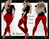pants red lace 