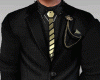 DK Hex tie brooch suit