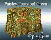 Paisley Footstool Green