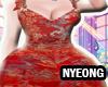 ✿ red cheongsam dress+