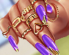 Lilac Nails + Gold Rings