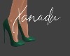 X Leather Pumps Emerald
