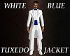 White Blue Tuxedo Jacket