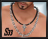 S33 Blk Cross 2 Chains