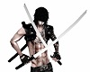 Cool Warrior Fighter Katanas Swords Tattoo Tall Dude Man