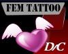 Pink Heart Belly Tattoo