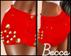 B! Spiked Shorts / Red