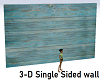Blue wooden wall 3-d