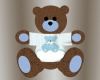 {F}TEDDY BEAR BROWN BLUE