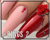 * Red Pink Nails +Rings2