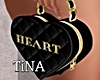 HEART BLACK HAND BAG
