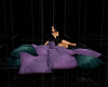 purple and teal pillows 