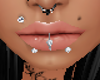 [D] Silver lip piercings