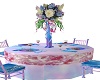 blue/pink guest table