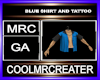 BLUE SHIRT AND TATTOO