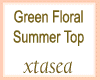 Green Floral Summer Top