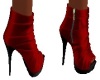 red open toe ankle boots