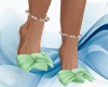 Bow Anklet Heels Green