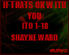Shayne Ward If thats ok