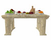 LtBrn Marble Fruit Table