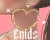 E. Gold love earring