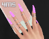 Pink nails W Rings