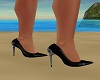 black heels silver