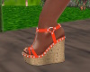 ~Orange Wedge Sandals~