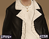 K|LeatherCoat BlkWhite M