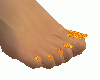 Orange glitter toes