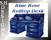 Blue Rose Rolltop Desk