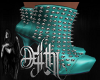 teal spike boots