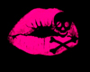 Pink Skull Kiss Sticker