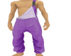 purple overalls