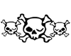 3 Skull Sticker