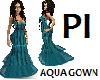 PI - Aqua Satin Gown
