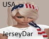 Blonde w/ USA Flag Scarf