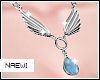 Wings necklace baby blue