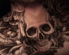 Neck skull tattoo