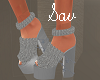 Silver Furry Heels
