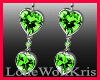 Hearts Earrings Emerald